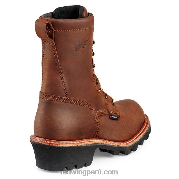marrón X22T115 Red Wing trabajo - estilo 2219 loggermax botas de seguridad con punta de seguridad impermeables y aisladas para hombre de 9 pulgadas - Image 2
