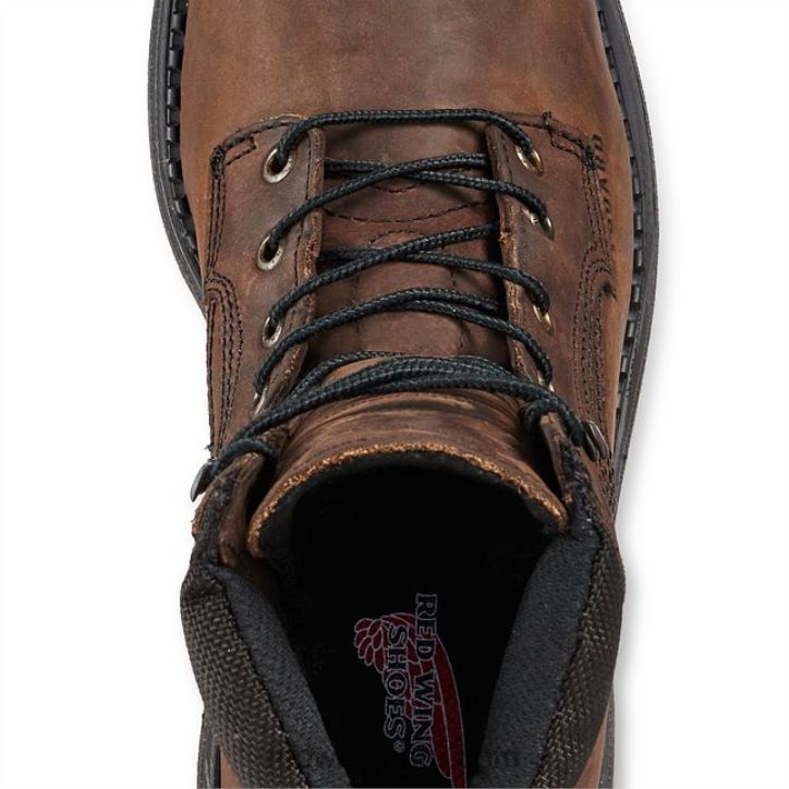 marrón X22T70 Red Wing trabajo - estilo 604 supersole 2.0 bota de punta blanda impermeable para hombre de 6 pulgadas - Image 4