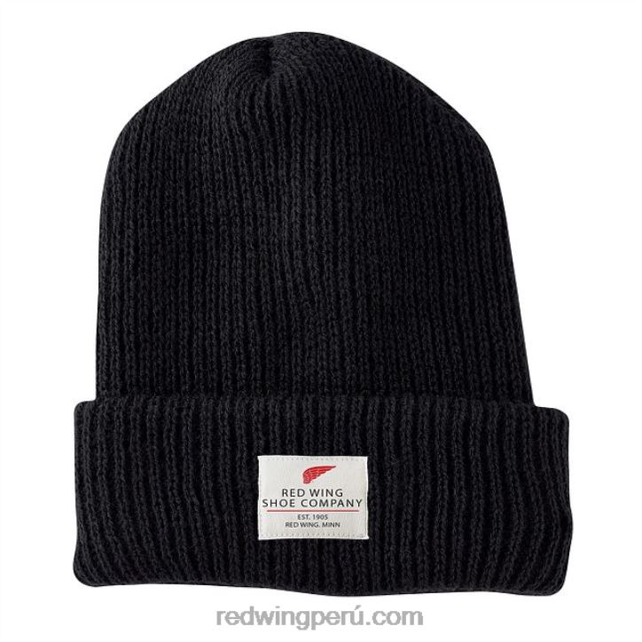 negro X22T286 Red Wing gorro de punto con logotipo estilo 97456 gorro de reloj de punto unisex - Image 1